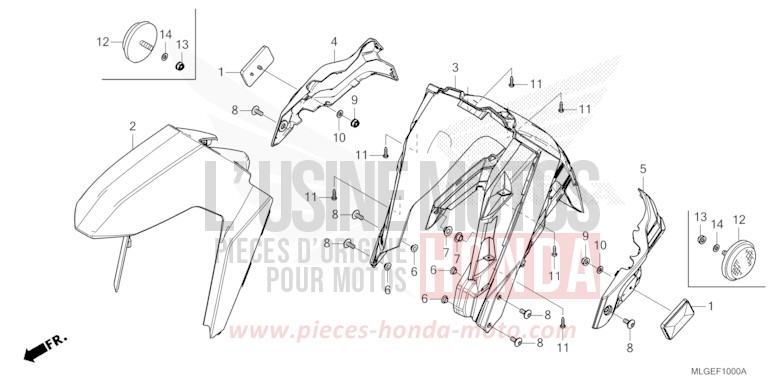 AILE AVANT de Africa Twin DCT MAT IRIDIUM GRAY METALLIC (NHC64) de 2023